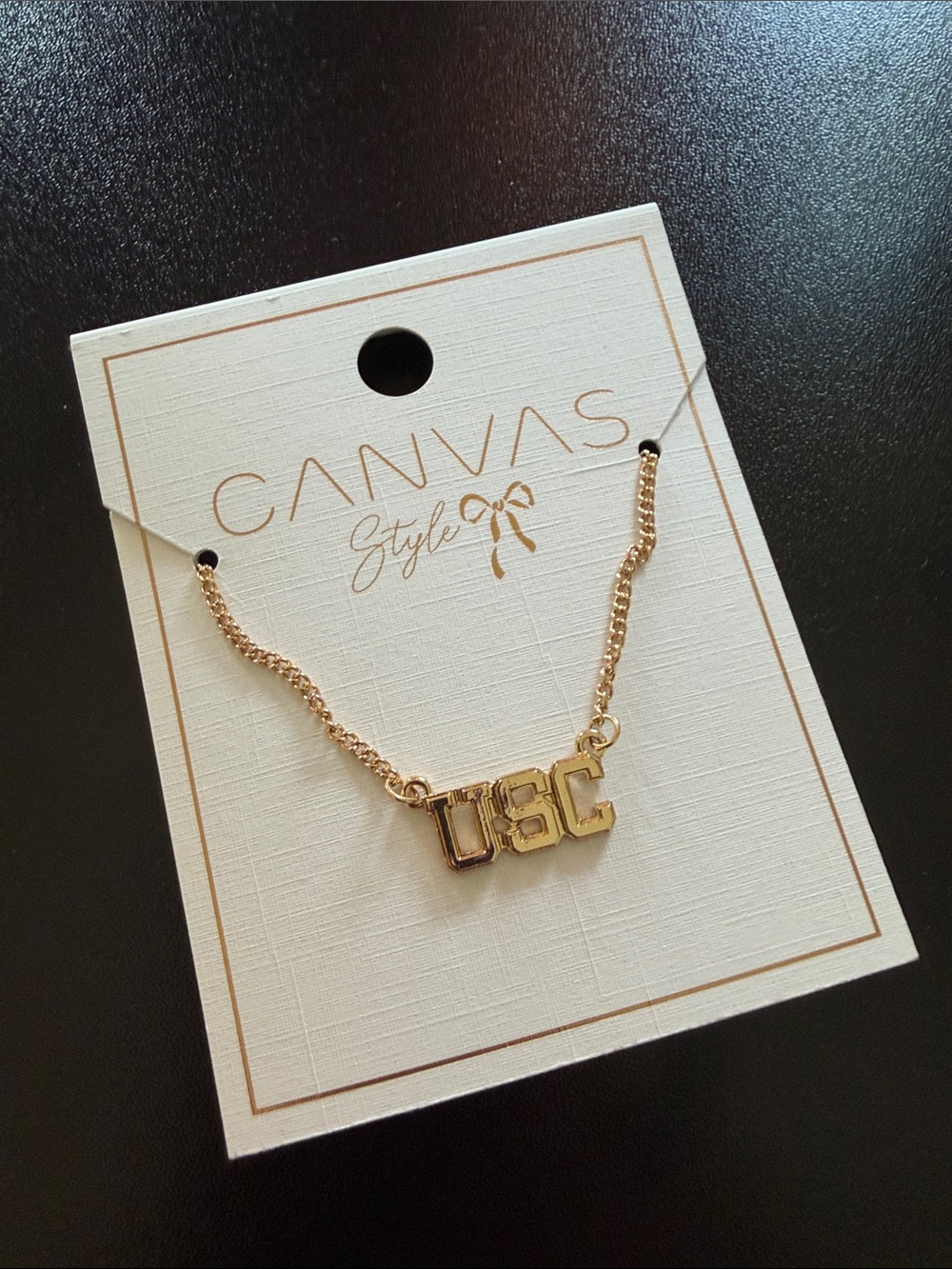 Gold USC Letter Necklace